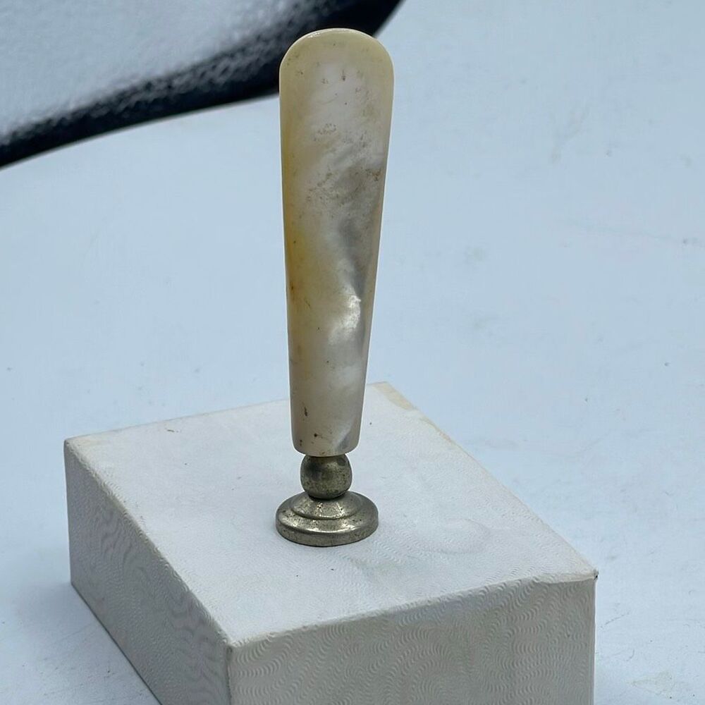 Antique Edwardian desk stamp mother of pearl.